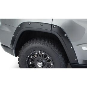 Bushwacker Pocket/Rivet Style Front & Rear Fender Flares | 4-Piece Set, Black, Smooth Finish | 10927-02 | Fits 2011-2016 Jeep Grand Cherokee (Excluding SRT8)