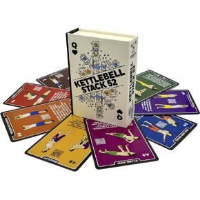 Kettlebell Exercise Cards. Workout Playing Card Game. Video Instructions Included. Learn Kettle Bell Moves and Conditioning Drills. Home Fitness Training Program. (2019 Updated Deck)