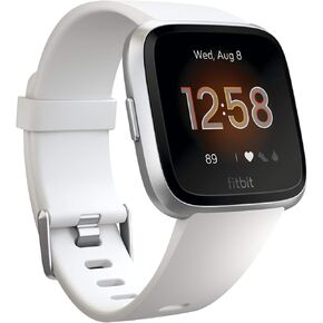 Fitbit Versa Lite Edition Smartwatch with S/L bands - White/Silver (Renewed)