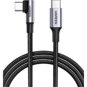 UGREEN USB C to USB C Cable, 100W 90 Degree Type C Charging Cable Compatible with iPhone 15/15 Plus/15 Pro, MacBook Pro 2022, iPad Pro 2022, Dell XPS, Samsung Galaxy S24/S23/Z Fold, 10FT