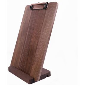 Walnut Wood Clipboard with Stand Set - High Hardness Furniture Grade Material, Handmade Small Clipboards for Holding Long Receipts, Bills, & Reservation Notices