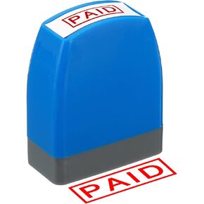 PATIKIL Passed Stamp Self Inking, Red Ink Office Stamps Pre Inked Message Stamp Refillable Business Stamp Style 1, Blue