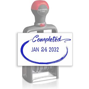 Heavy Duty Style Office Date Stamp with Received - Self Inking Dater - Style C - Blue & Red Ink Color