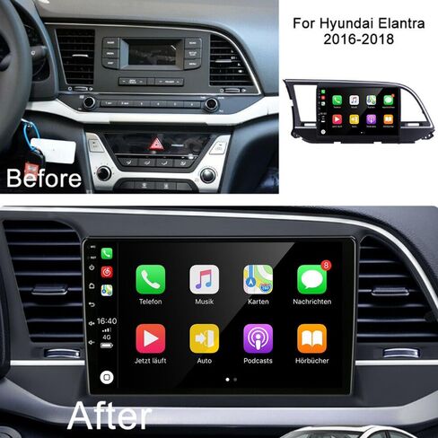 for 2016 2017 2018 Hyundai Elantra Radio Android 13 with CarPlay Android Auto 9" Touch Screen Car Stereo with Bluetooth GPS Navigation Head Unit FM&RDS DSP SWC Backup Camera (2GB RAM+32GB ROM) in Saudi Arabia