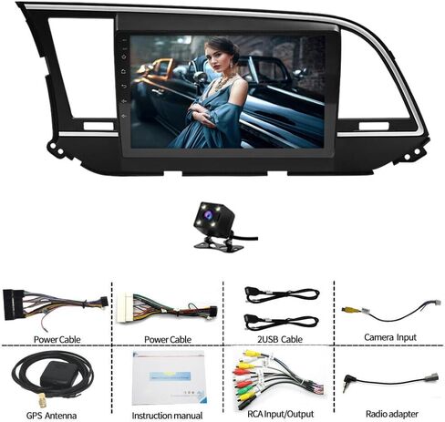 for 2016 2017 2018 Hyundai Elantra Radio Android 13 with CarPlay Android Auto 9" Touch Screen Car Stereo with Bluetooth GPS Navigation Head Unit FM&RDS DSP SWC Backup Camera (2GB RAM+32GB ROM) in Saudi Arabia