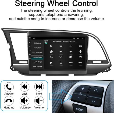 for 2016 2017 2018 Hyundai Elantra Radio Android 13 with CarPlay Android Auto 9" Touch Screen Car Stereo with Bluetooth GPS Navigation Head Unit FM&RDS DSP SWC Backup Camera (2GB RAM+32GB ROM) in Saudi Arabia