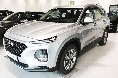 AUTOCLOVER Tape-On Rain Guards Window Visors 6 Pcs Set for Hyundai Santa Fe 2015 2016 2017 2018 / Window Deflectors, Out-Channel Vent Shades (Chrome Line Black) in Saudi Arabia