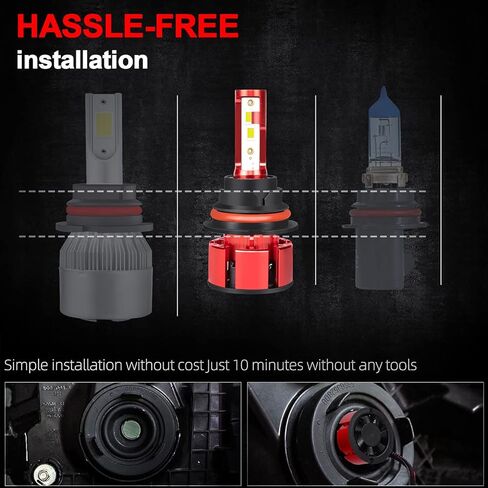 مناسب (2005-2012) لمصابيح PATHFINDER LED الأمامية، 9007/HB5 شعاع مزدوج عالي منخفض + H11/H8/H16 مصابيح الضباب LED الأمامية 500% سطوع 38000LM 6500K أبيض بارد 4 قطع in Kuwait