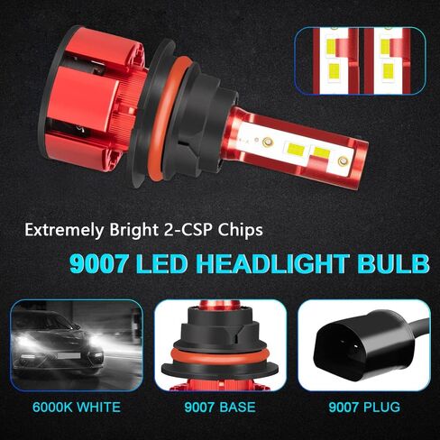 مناسب (2005-2012) لمصابيح PATHFINDER LED الأمامية، 9007/HB5 شعاع مزدوج عالي منخفض + H11/H8/H16 مصابيح الضباب LED الأمامية 500% سطوع 38000LM 6500K أبيض بارد 4 قطع in Kuwait