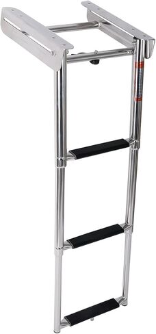 Amarine Made 3 Step Boat Ladder with Screws Stainless Steel Telescoping Ladder, Slide Under Platform Mount Boarding Ladder in Saudi Arabia