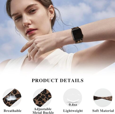 Stretchy Nylon Watch Band Compatible with Apple Watch 38mm 40mm 41mm 42mm 44mm 45mm,Adjustable Sport Elastic Women Men Strap for iWatch Series 7 6 5 4 3 2 1 SE in Kuwait