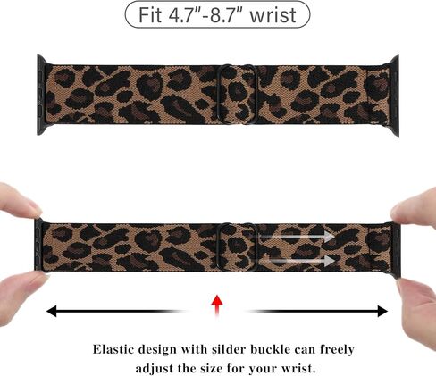 Stretchy Nylon Watch Band Compatible with Apple Watch 38mm 40mm 41mm 42mm 44mm 45mm,Adjustable Sport Elastic Women Men Strap for iWatch Series 7 6 5 4 3 2 1 SE in Kuwait