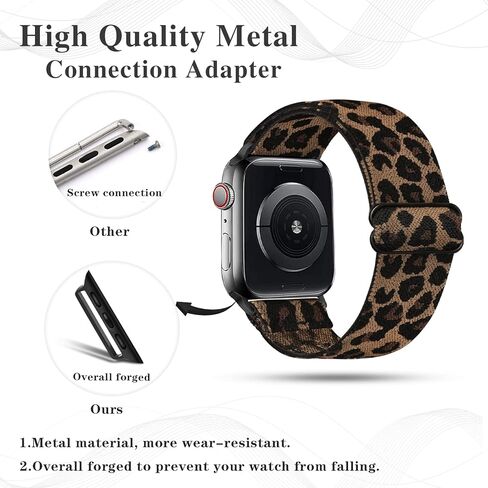 Stretchy Nylon Watch Band Compatible with Apple Watch 38mm 40mm 41mm 42mm 44mm 45mm,Adjustable Sport Elastic Women Men Strap for iWatch Series 7 6 5 4 3 2 1 SE in Kuwait