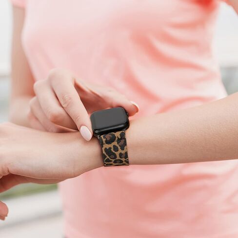 Stretchy Nylon Watch Band Compatible with Apple Watch 38mm 40mm 41mm 42mm 44mm 45mm,Adjustable Sport Elastic Women Men Strap for iWatch Series 7 6 5 4 3 2 1 SE in Kuwait