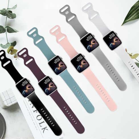 10 عبوات من الأربطة الرياضية المتوافقة مع أساور ساعة Apple 38 مم 40 مم 41 مم 42 مم 44 مم 45 مم 49 مم للنساء والرجال، حزام سيليكون ناعم مقاوم للماء لساعة iWatch Apple Watch Series 9 Ultra 8 7 6 5 4 3 2 1 SE in Kuwait