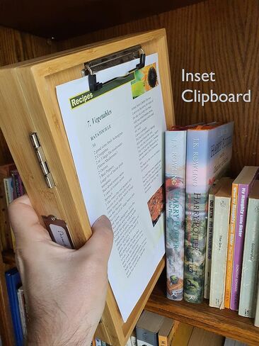 صندوق حافظة خشبي من Multikeep Clipbox - تخزين الوصفات، وحافظة الورق، ومنظم القصاصات والأعمال الورقية in Saudi Arabia