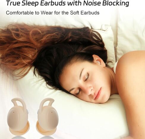 سماعات أذن للنوم من بارسون للنوم الجانبي، سماعات بلوتوث لاسلكية صغيرة غير مرئية 5.3 مايكرو بخاصية إلغاء الضوضاء أثناء النوم، سماعات أذن مخفية للأذنين الصغيرة أثناء النوم والعمل والتمرين (وردي) in Kuwait