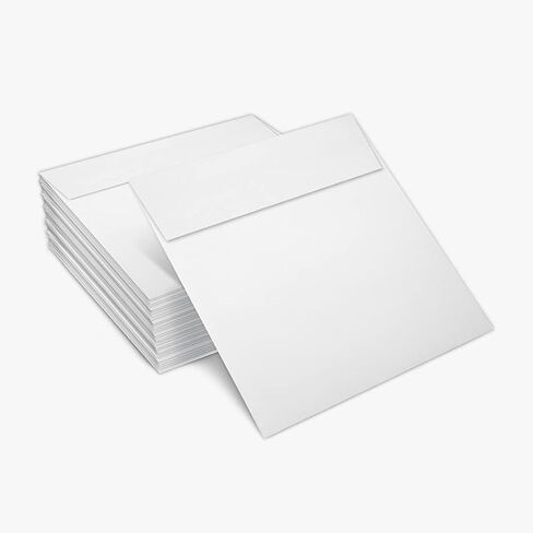 مغلفات دعوة مربعة من LUXPaper | قشر واضغط | 6 بوصة × 6 بوصة | أبيض | معاد تدويره بنسبة 100% | 80 رطل. نص | 50 الكمية in Saudi Arabia