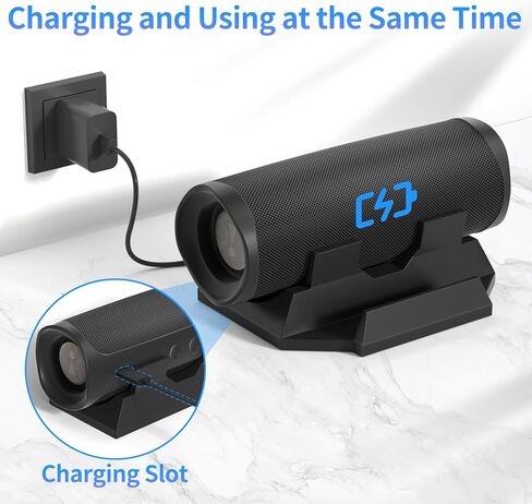 حامل مكبر صوت مكتبي عالي التحمل لجهاز JBL Flip 5، ومكبر صوت Flip 6 والهاتف الذكي لتوفير مساحة على الطاولة لجهاز JBL Flip 5، وحامل حامل مكتب JBL Flip 6، أسود in Kuwait