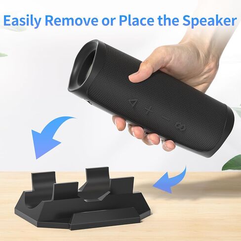 حامل مكبر صوت مكتبي عالي التحمل لجهاز JBL Flip 5، ومكبر صوت Flip 6 والهاتف الذكي لتوفير مساحة على الطاولة لجهاز JBL Flip 5، وحامل حامل مكتب JBL Flip 6، أسود in Kuwait