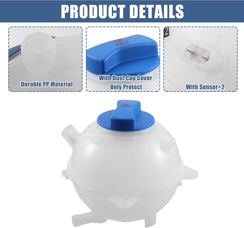 X AUTOHAUX Coolant Radiator Reservoir Tank 1J0121403 Coolant Overflow Expansion Bottle with Cap and Sensor for Audi TT in Saudi Arabia