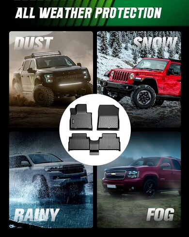 VIWIK Floor Mats Fits for 2019 2020 Santa FE 5 Passenger Models, All Weather Protection Car Mats 1st and 2nd Row Front & Rear Floor Liners Black in Kuwait