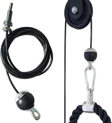 Fitness Pulley Cable Fitness Gym Replacement Cable Thick 5mm Heavy Duty Steel Wire Rope Cord Pulley Machine Accessories Non-Slip Cable Pulley Attachments for Gym Home Cable Pulley Machine in Kuwait