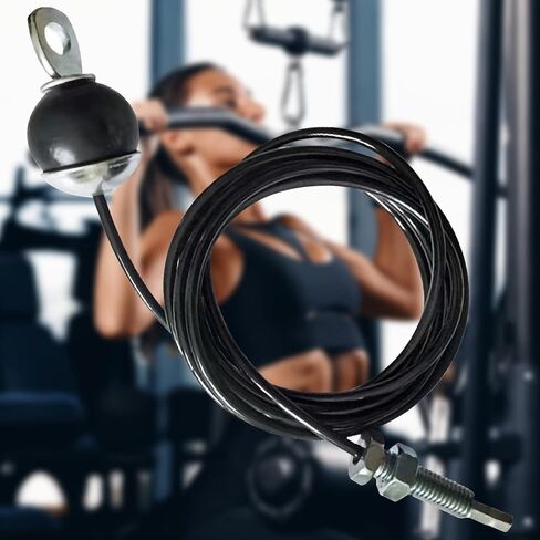 Fitness Pulley Cable Fitness Gym Replacement Cable Thick 5mm Heavy Duty Steel Wire Rope Cord Pulley Machine Accessories Non-Slip Cable Pulley Attachments for Gym Home Cable Pulley Machine in Kuwait