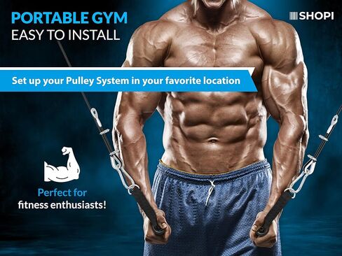 صالة الألعاب الرياضية بنظام رفع الأثقال - معدات اللياقة البدنية المنزلية المدمجة لتمارين الجسم بالكامل - مادة شديدة التحمل M7، M9 أبازيم - كابل مقاومة قابل للتعديل in Kuwait