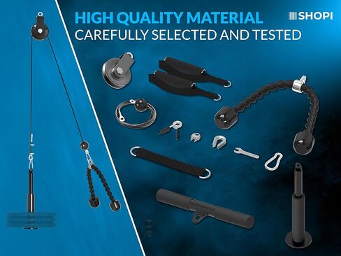 صالة الألعاب الرياضية بنظام رفع الأثقال - معدات اللياقة البدنية المنزلية المدمجة لتمارين الجسم بالكامل - مادة شديدة التحمل M7، M9 أبازيم - كابل مقاومة قابل للتعديل in Kuwait