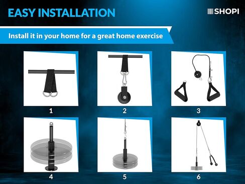 صالة الألعاب الرياضية بنظام رفع الأثقال - معدات اللياقة البدنية المنزلية المدمجة لتمارين الجسم بالكامل - مادة شديدة التحمل M7، M9 أبازيم - كابل مقاومة قابل للتعديل in Kuwait