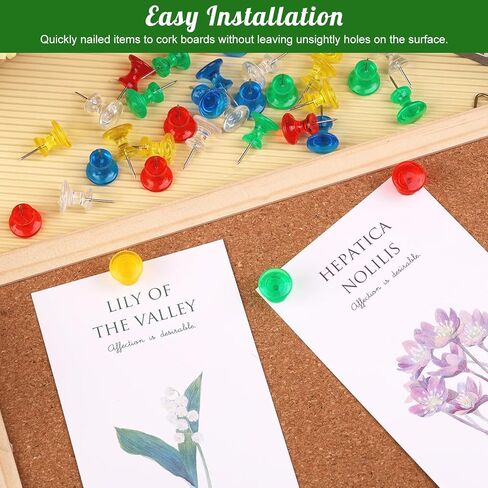 Push Pins Tacks, 200Pcs Push Pins for Bulletin Board, Thumb Tacks Steel Point and Plastic Head Push Pins for Wall Hangings Cork Board Office Decorative with Storage Box in Kuwait