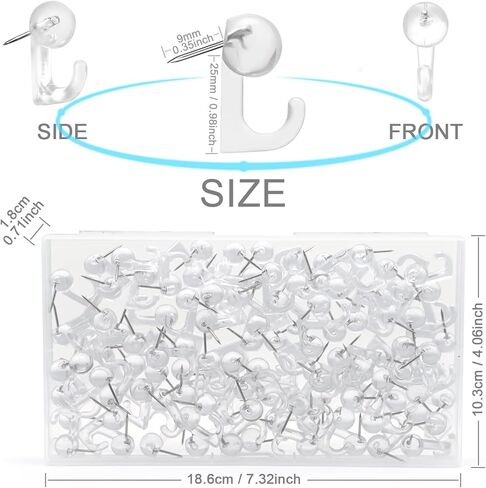 100 قطعة من خطافات دبابيس الدفع من K&janet6am، مسامير دبابيس برؤوس بلاستيكية، مسامير إبهام حائطية شفافة، دبابيس دفع شفافة لجدار القماش، تقويم صور خريطة لوحة إعلانات الفلين، اللوازم المدرسية للمكتب المنزلي in Kuwait