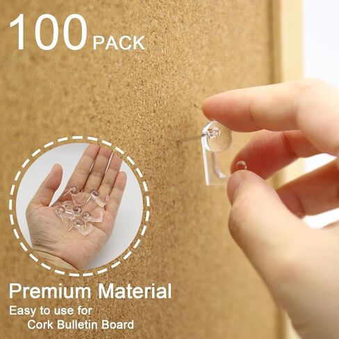 100 قطعة من خطافات دبابيس الدفع من K&janet6am، مسامير دبابيس برؤوس بلاستيكية، مسامير إبهام حائطية شفافة، دبابيس دفع شفافة لجدار القماش، تقويم صور خريطة لوحة إعلانات الفلين، اللوازم المدرسية للمكتب المنزلي in Kuwait