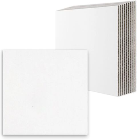 Golden State Art, 50 Pack 5x7 One-side White Corrugated Cardboard Sheets, Flat Cardboard Inserts Layer Pads for Mailing, Packaging or Art Crafts photo backing (1/8" Thick) in Kuwait