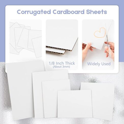 Golden State Art, 50 Pack 5x7 One-side White Corrugated Cardboard Sheets, Flat Cardboard Inserts Layer Pads for Mailing, Packaging or Art Crafts photo backing (1/8" Thick) in Kuwait
