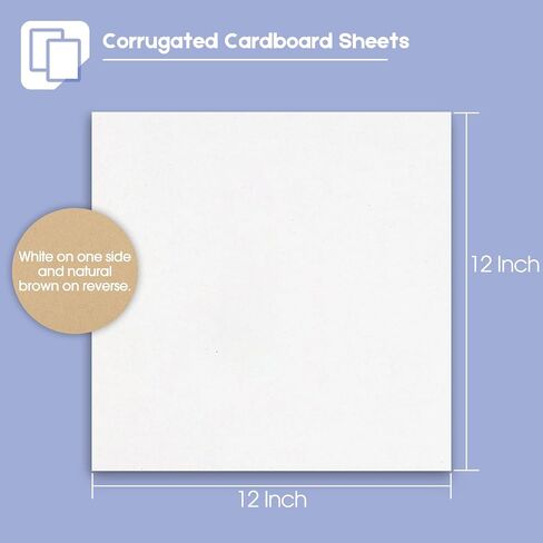 Golden State Art, 50 Pack 5x7 One-side White Corrugated Cardboard Sheets, Flat Cardboard Inserts Layer Pads for Mailing, Packaging or Art Crafts photo backing (1/8" Thick) in Kuwait
