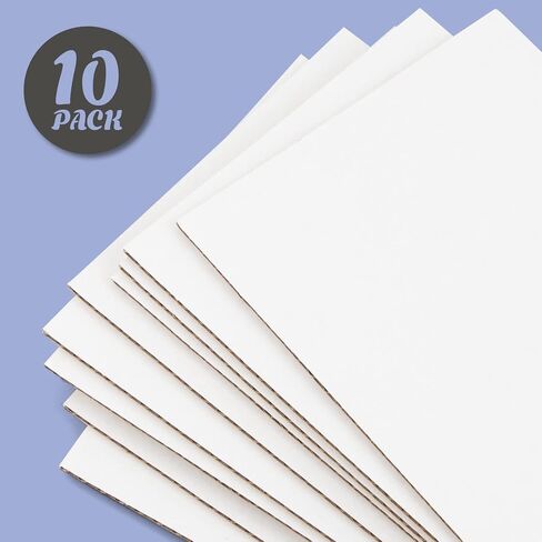 Golden State Art, 50 Pack 5x7 One-side White Corrugated Cardboard Sheets, Flat Cardboard Inserts Layer Pads for Mailing, Packaging or Art Crafts photo backing (1/8" Thick) in Kuwait