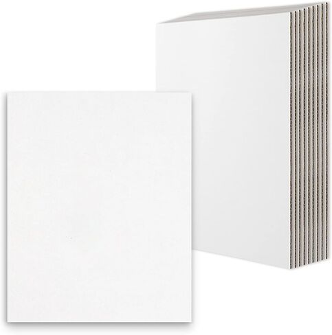 Golden State Art, 50 Pack 5x7 One-side White Corrugated Cardboard Sheets, Flat Cardboard Inserts Layer Pads for Mailing, Packaging or Art Crafts photo backing (1/8" Thick) in Kuwait