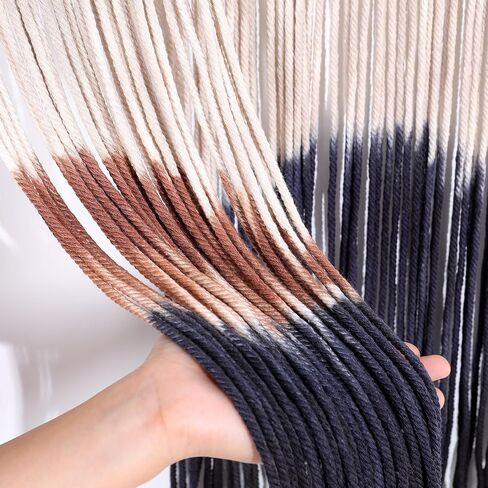 لوحة جدارية كبيرة من ANMINY معلقة على وتد خشبي من القطن الطبيعي البوهيمي، حبل منسوج من القطن الطبيعي، نسيج مصبوغ بغمس جبل فارواي بوهو ماكرامي لديكور المنزل - إجمالي 59 بوصة عرض × 35 بوصة طول in Kuwait