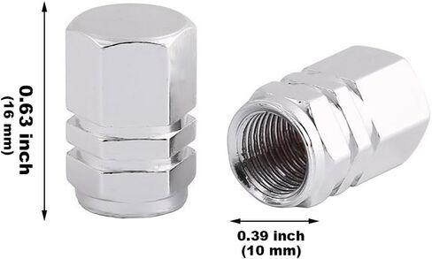 EuTengHao 20 قطعة غطاء صمام جذعي للإطارات من سبائك الألومنيوم عجلة السيارات غطاء صمام الهواء لإطارات السيارات والمركبات الآلية (فضي) in Kuwait