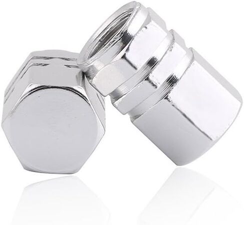 EuTengHao 20 قطعة غطاء صمام جذعي للإطارات من سبائك الألومنيوم عجلة السيارات غطاء صمام الهواء لإطارات السيارات والمركبات الآلية (فضي) in Kuwait