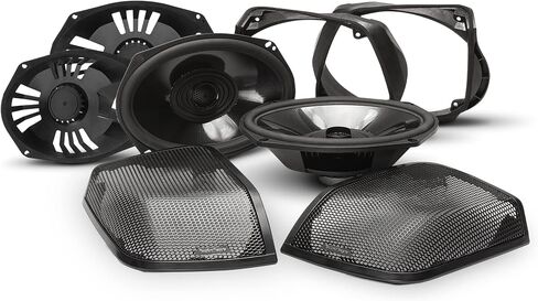 مجموعة الصوت Rockford Fosgate HD14-PMX-STG3: جهاز استقبال مباشر PMX، ومكبرات صوت Fairing، ومجموعة تثبيت أمبير بقدرة 800 واط، ومجموعة سماعات Saddlebag لاختيار موديلات Harley-Davidson Road Glide وStreet Glide لعام 2014+ in Saudi Arabia