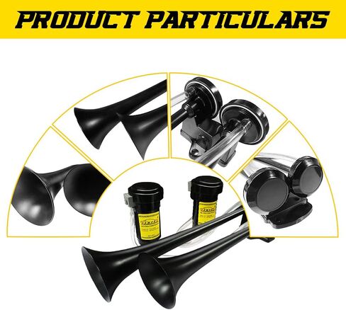 12 فولت بوق هوائي زنك بوق شاحنة بوق هوائي مع ضاغط لأي مركبات 12 فولت شاحنات لوريس قطارات قوارب سيارات in Kuwait