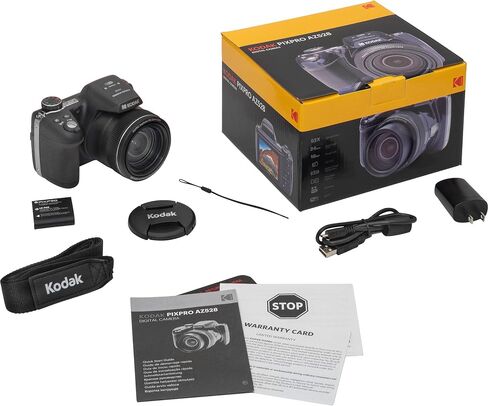 حزمة الكاميرا الرقمية Kodak PIXPRO AZ528 (أسود) مع بطاقة ذاكرة 32 جيجابايت + حافظة كاميرا + محفظة بطاقة الذاكرة + واقيات الشاشة + الملحقات in Saudi Arabia