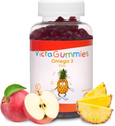 Kids Omega 3 Gummies 120g - Apple & Tropical Flavor - Supports Child's Normal Cognitive Function and Healthy Nervous System Development. in Kuwait