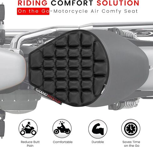 وسادة مقعد هوائية للدراجة النارية من جراند بيتستوب مع وسادات هوائية فقاعية قابلة للنفخ مع غطاء شبكي مسامي وقاعدة مضادة للانزلاق متوافقة مع دراجة نارية كروزر in Kuwait