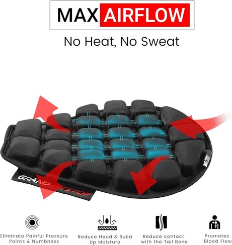 وسادة مقعد هوائية للدراجة النارية من جراند بيتستوب مع وسادات هوائية فقاعية قابلة للنفخ مع غطاء شبكي مسامي وقاعدة مضادة للانزلاق متوافقة مع دراجة نارية كروزر in Kuwait