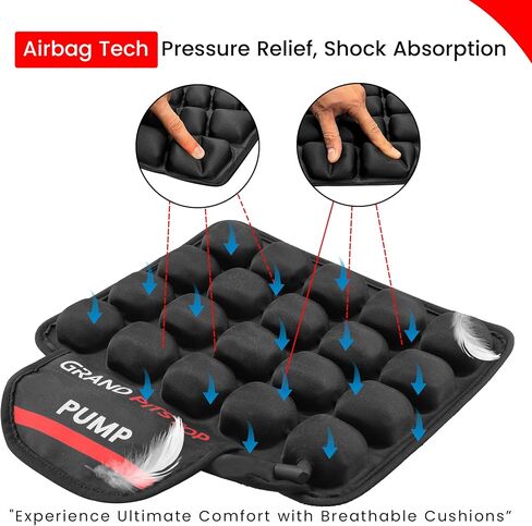 GRAND PITSTOP Motorcycle Air Seat Cushion with Inflatable Bubble Air Pads with Breathable Mesh Cover & Non-Skid Bottom Compatible for Cruiser Motorcycle in Saudi Arabia