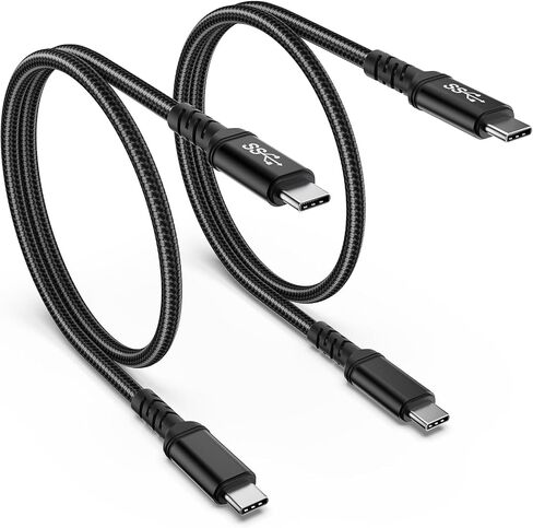 كابل USB C إلى USB C بطول 1.5 قدم، Besgoods 4Pack 60W شاحن قصير من النوع C شحن سريع 5 جيجابت في الثانية لنقل البيانات USB 3.1 سلك مضفر متوافق مع iPhone 15 Pro Max Galaxy S23 Ultra S22 S21 A53 A54 Pixel، أسود in Kuwait